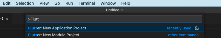 Visual Studio create new Flutter app